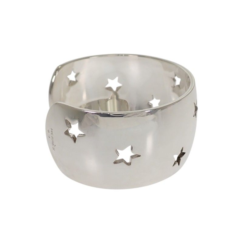 Hermes Moon Star Bangle Bracelet Vintage 925 Sterling Silver — view 2