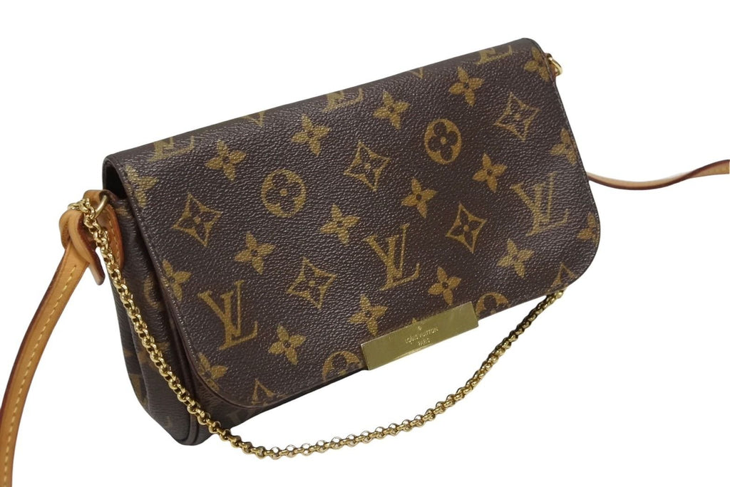 Louis Vuitton Monogram Favorite PM Shoulder Bag Brown Gold — view 4
