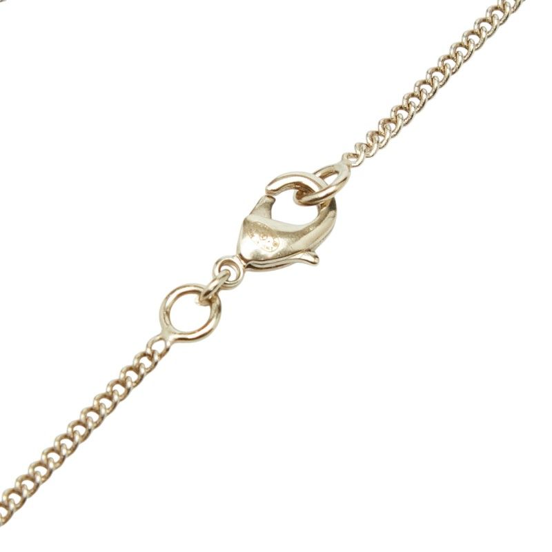 Chanel CC Logo Heart & Aro Rhinestone Pendant Necklace Gold Pink Plated Enamel — view 5