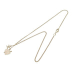 Chanel CC Logo Heart & Aro Rhinestone Pendant Necklace Gold Pink Plated Enamel — view 4