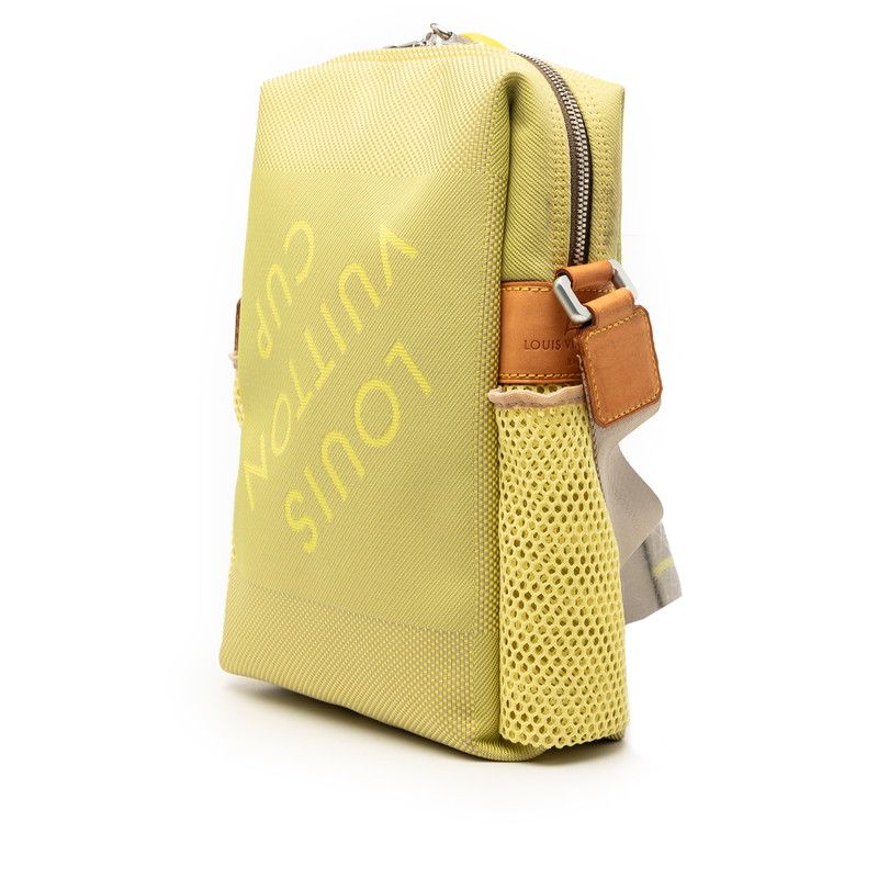 Louis Vuitton Damier Jean Weatherly LV Cup Shoulder Bag Yellow Canvas Leather — view 2