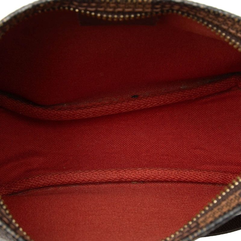 Louis Vuitton Damier Trousse Makeup Handbag Brown Leather — view 4