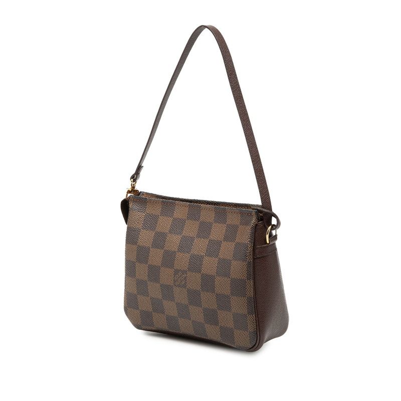 Louis Vuitton Damier Trousse Makeup Handbag Brown Leather — view 2