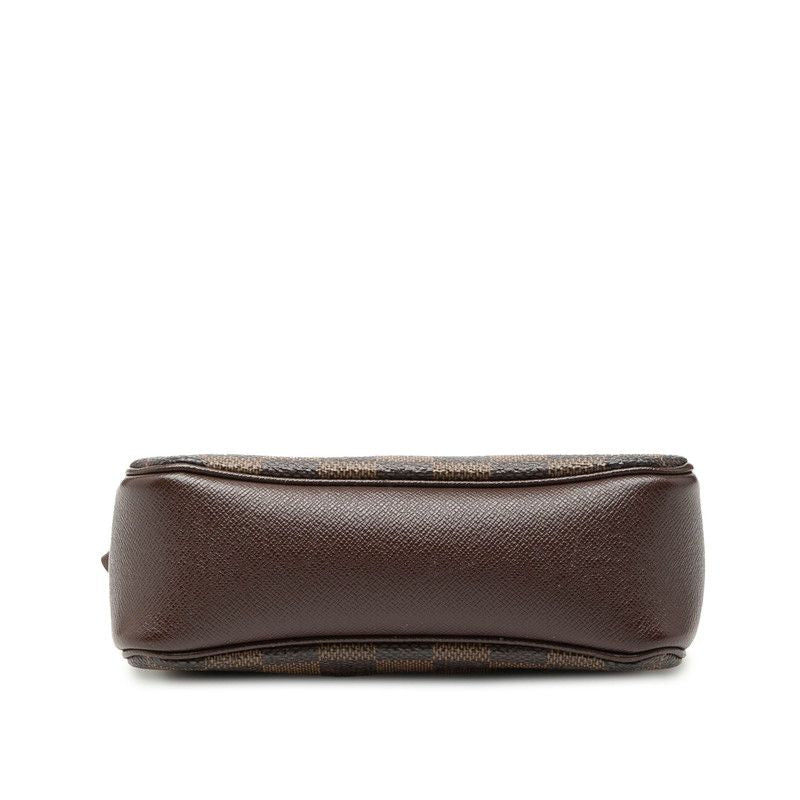 Louis Vuitton Damier Trousse Makeup Handbag Brown Leather — view 3