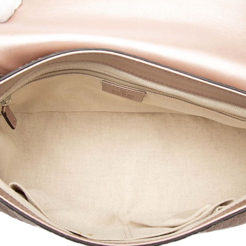 Gucci Micro Guccissima Ski GG Logo Crossbody Shoulder Bag Pink Leather — view 4
