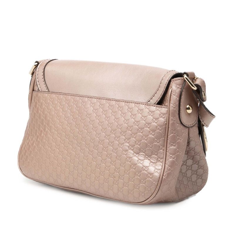Gucci Micro Guccissima Ski GG Logo Crossbody Shoulder Bag Pink Leather — view 2