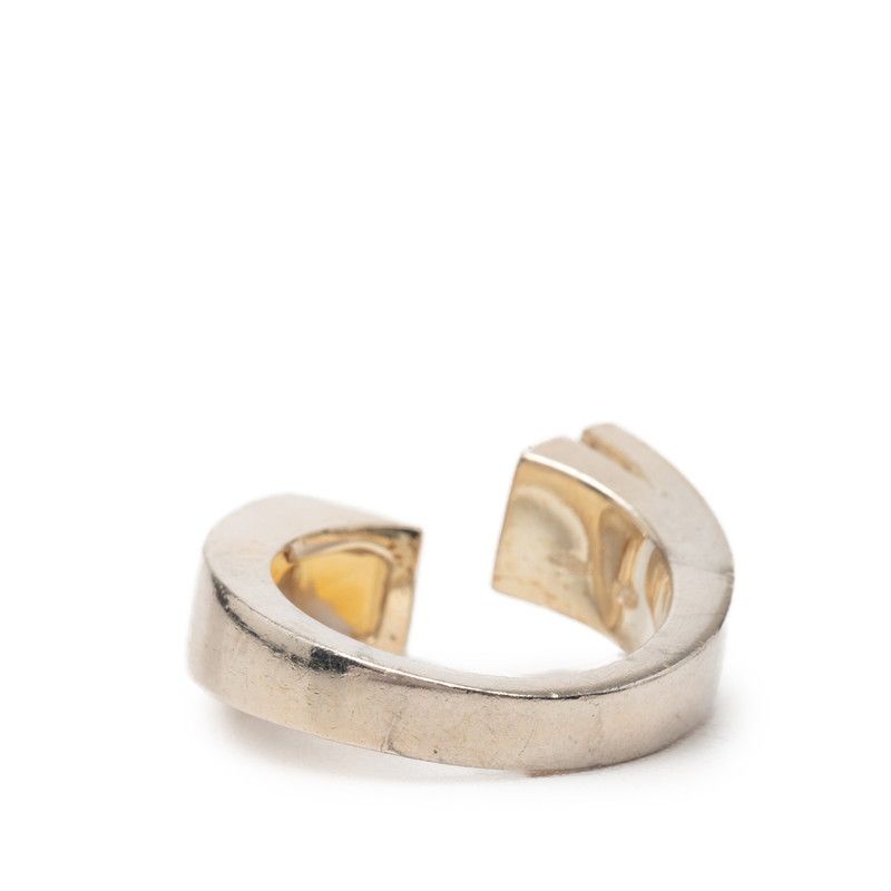 Gucci Spiral Ring Silver Yellow Stone — view 8