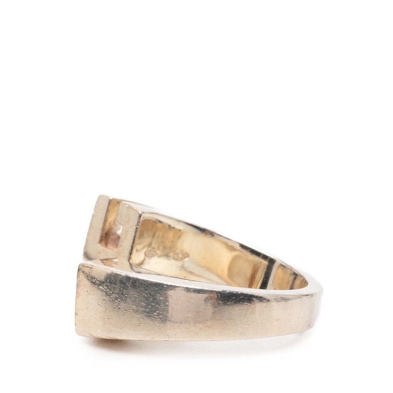 Gucci Spiral Ring Silver Yellow Stone — view 3