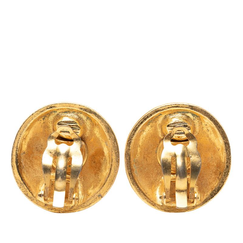 Chanel CC Logo Earrings Gold Plated — view 2