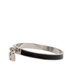 Hermes Kelly Bangle Cadena Lock Silver Leather Metal — view 2