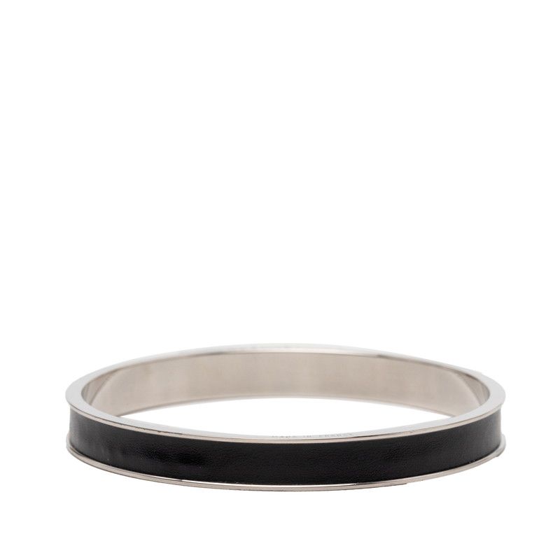 Hermes Kelly Bangle Cadena Lock Silver Leather Metal — view 3