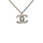 Chanel CC Logo Studs Pendant Necklace Black Metal — view 2