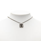 Chanel CC Logo Studs Pendant Necklace Black Metal — view 5