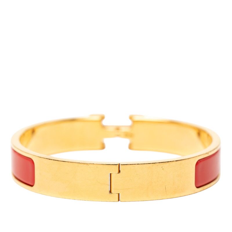 Hermes Click PM Bracelet Bangle Gold Red Plated — view 3