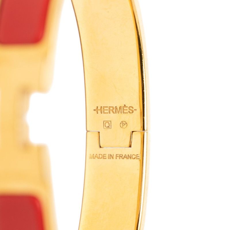 Hermes Click PM Bracelet Bangle Gold Red Plated — view 4