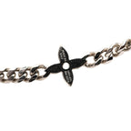 Louis Vuitton Necklace Monogram Low Flower Motif Chain Silver Metal — view 6