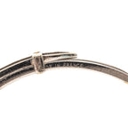 Hermes Belt Motif Bangle Silver Black Metal Leather Bracelet — view 5