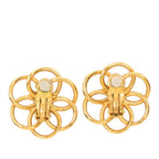 Chanel Flower Motif Earrings Gold Plated — view 2