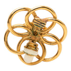 Chanel Flower Motif Earrings Gold Plated — view 3