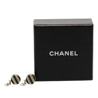 Chanel CC Logo Chain Border Earrings Gold Black Plated Plastic — view 4