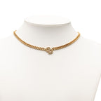 Dior CD Logo Rhinestone Necklace Gold Plated — view 5