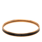 Hermes Enamel TPM Bangle Gold Black Plated Bracelet — view 4
