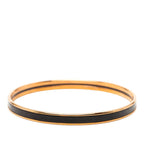 Hermes Enamel TPM Bangle Gold Black Plated Bracelet — view 3