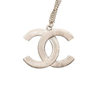 Chanel CC Logo Rhinestone Necklace Silver Black Metal — view 2