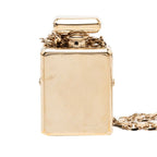 Chanel CC Logo Perfume Bottle Chain Pendant Necklace Gold Plated Faux Pearl — view 3