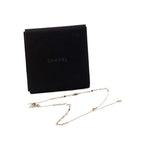 Chanel CC Logo Deer Motif Chain Pendant Necklace Gold Plated Faux Pearl Line — view 5
