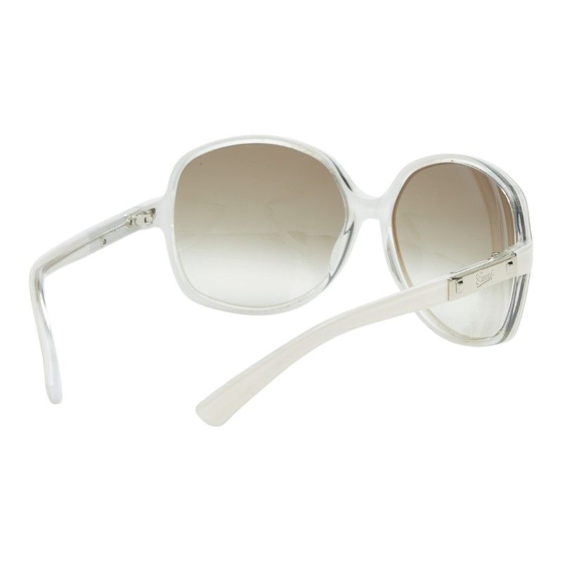 Gucci Logo Sunglasses White Acetate Eyewear — view 3