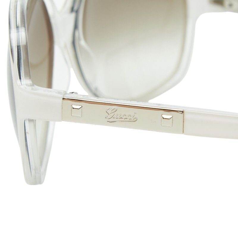 Gucci Logo Sunglasses White Acetate Eyewear — view 4