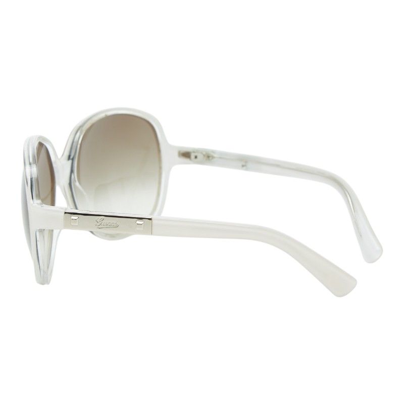 Gucci Logo Sunglasses White Acetate Eyewear — view 2