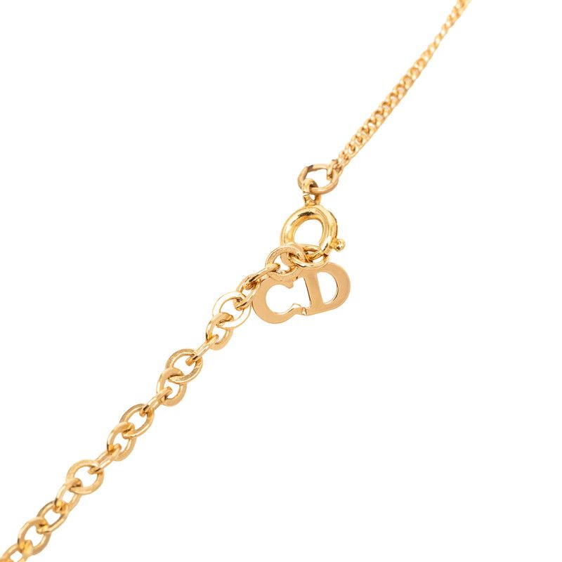 Dior CD Logo Chain Pendant Necklace Plated — view 4