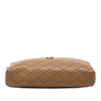 Saint Laurent Cassandra Gabi YSL Logo Quilted Chain Shoulder Bag Pouch Beige — view 3