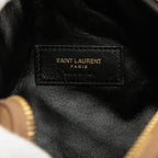 Saint Laurent Cassandra Gabi YSL Logo Quilted Chain Shoulder Bag Pouch Beige — view 5