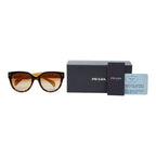 Prada Logo Cat Eye Sunglasses Brown Yellow Acetate Eyewear — view 7