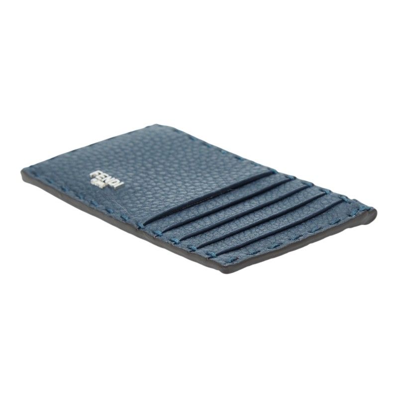 Fendi Selleria Fragment Case Card Navy Red Leather — view 4