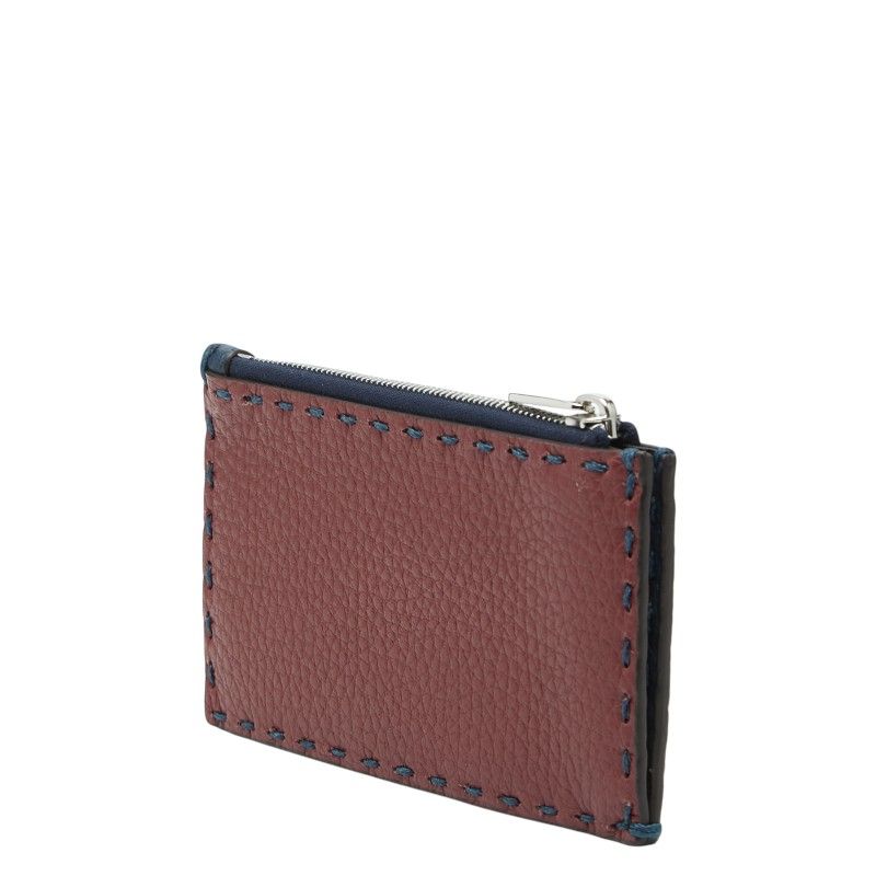 Fendi Selleria Fragment Case Card Navy Red Leather — view 2