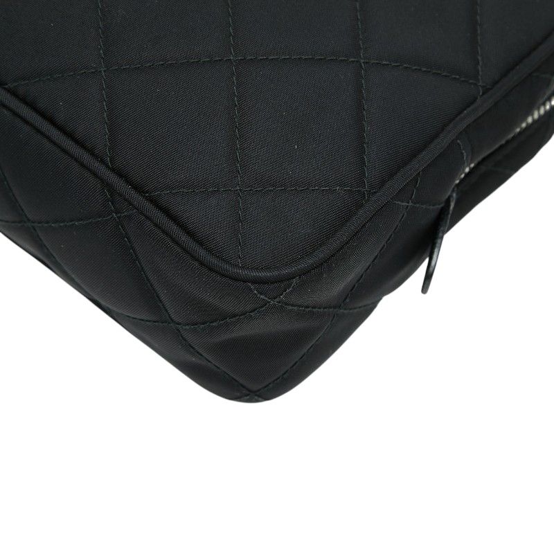 Prada Chain Quilted Handbag Black Nylon — view 4