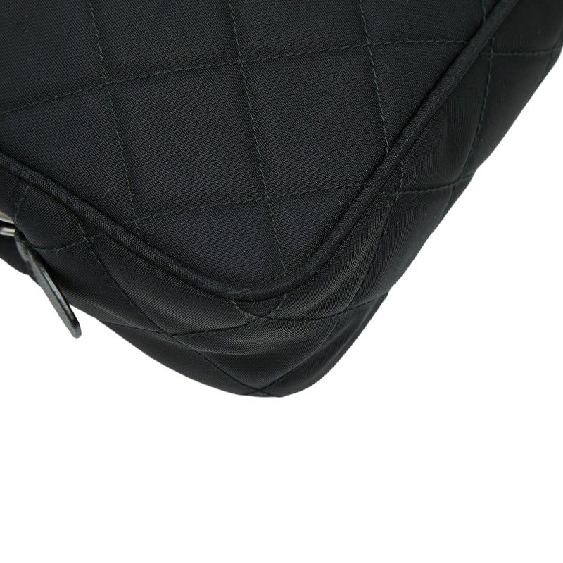 Prada Chain Quilted Handbag Black Nylon — view 5