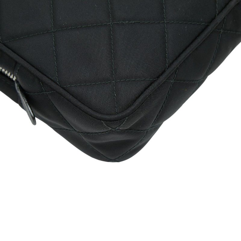 Prada Chain Quilted Handbag Black Nylon — view 7