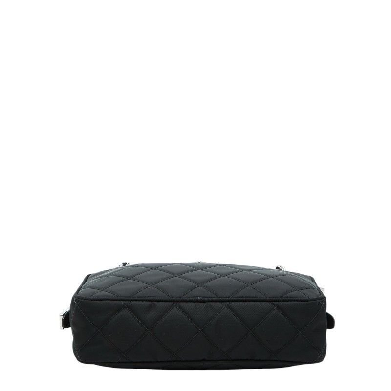 Prada Chain Quilted Handbag Black Nylon — view 3