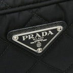 Prada Chain Quilted Handbag Black Nylon — view 8