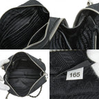 Prada Chain Quilted Handbag Black Nylon — view 9