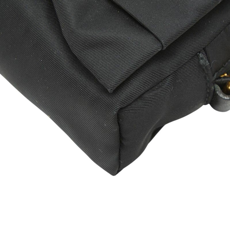 Prada Ribbon Logo Pouch Black Nylon — view 4
