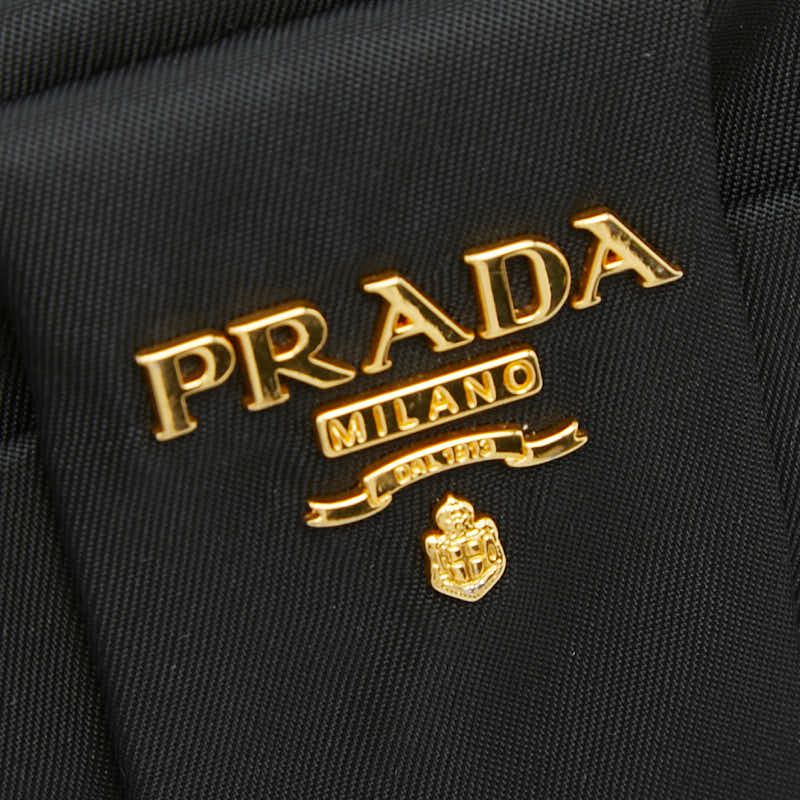 Prada Ribbon Logo Pouch Black Nylon — view 8