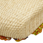 Prada Triangle Logo Plates Raffia Basket Bag Handbag Multicolor — view 7