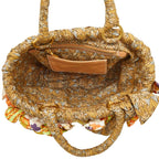 Prada Triangle Logo Plates Raffia Basket Bag Handbag Multicolor — view 8