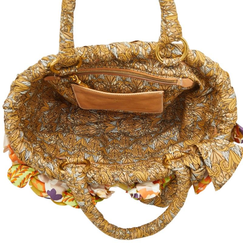 Prada Triangle Logo Plates Raffia Basket Bag Handbag Multicolor — view 8